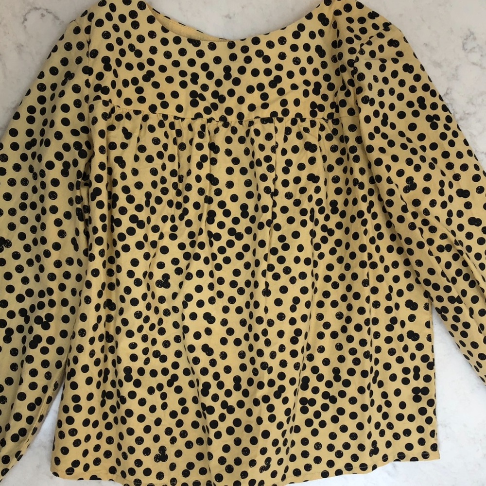 Girls Bonpoint yellow/black round neck blouse Sz 6